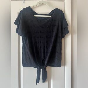 Sanctuary Eyelet Tie Front Shirt